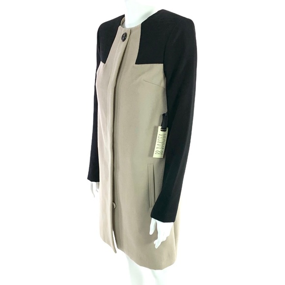 BB Dakota Hana Coat XS Black & Taupe Gobi Color-Block - Picture 6 of 15